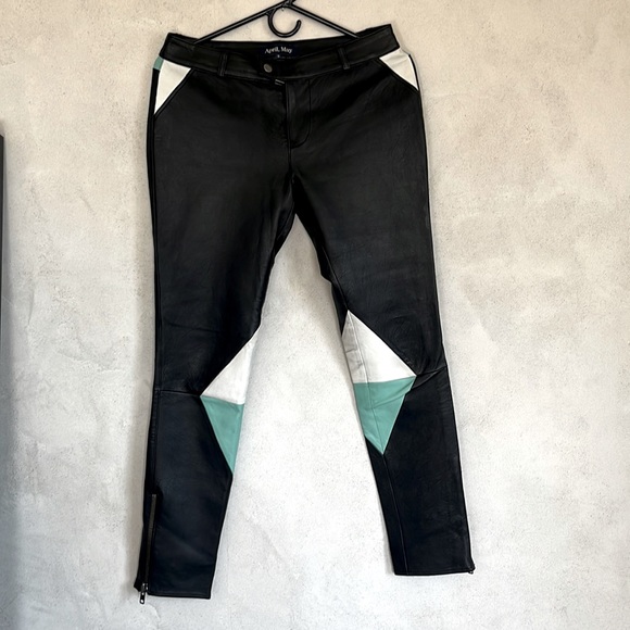 April May Slim Leather Pants - Picture 1 of 5